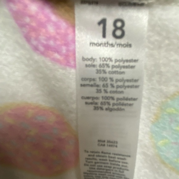 Carter’s Fleece Footie Sleeper With Adorable Doughnuts, Size 18 Months - Picture 6 of 7